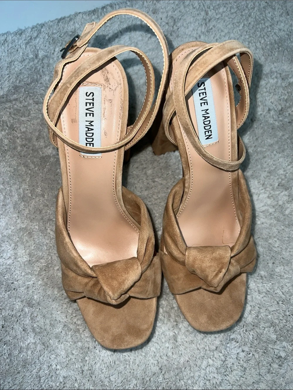 Steve Madden Tan Suede Playform Heel Size: 9